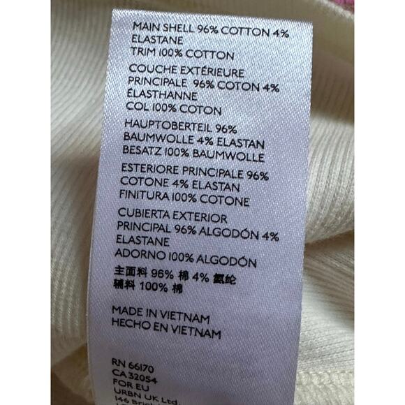 Maeve anthropologie Cream Ribbed Tank Top W/ Ruffle Neckline Sz S - Picture 13 of 15